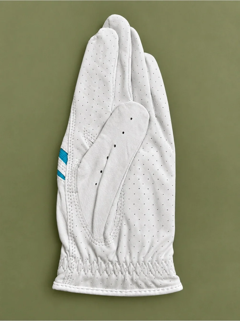 TaylorMade Stratus Ladies Golf Glove White Blue Leather LH Left Hand Size L